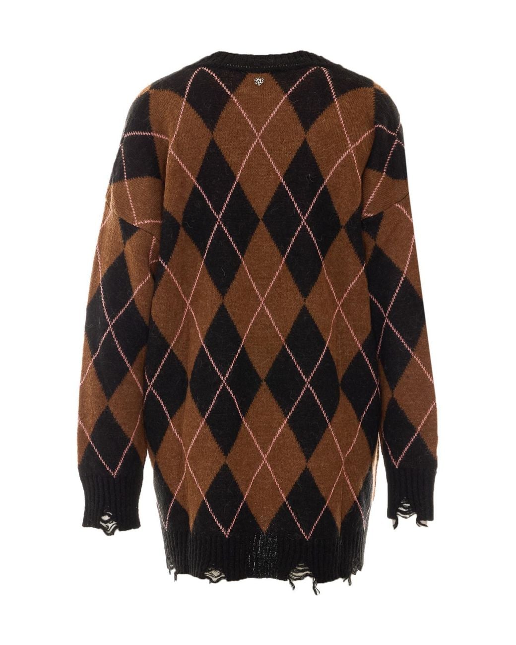 Aniye By Brown Rebby Argyle V-Neck Knitted Sweater