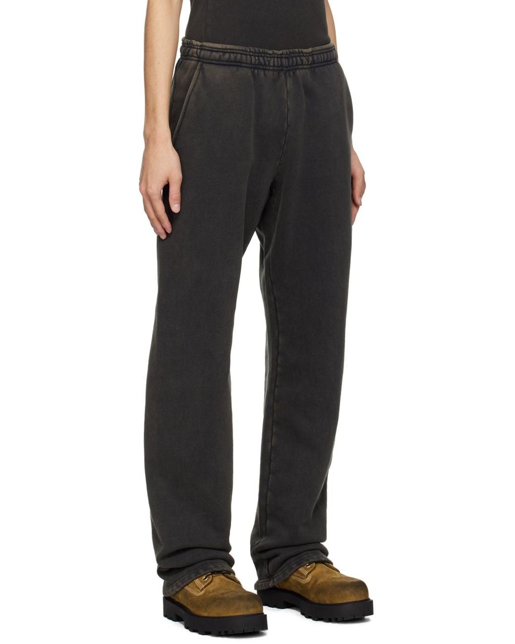Entire studios Black Straight-Leg Elasticated Waistband Track Trousers for men