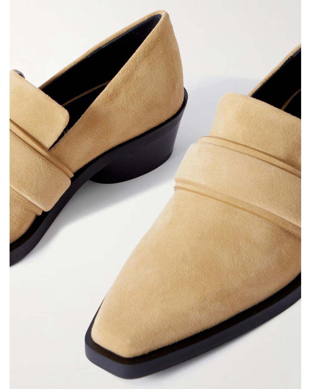 Proenza Schouler Natural Bronco Suede Loafers