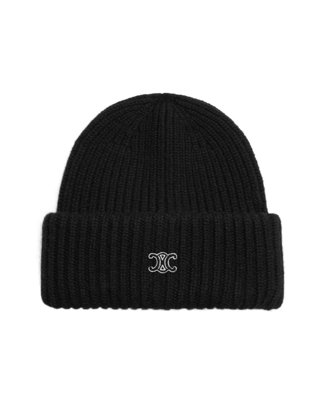 Céline Black Cashmere Knit Hat