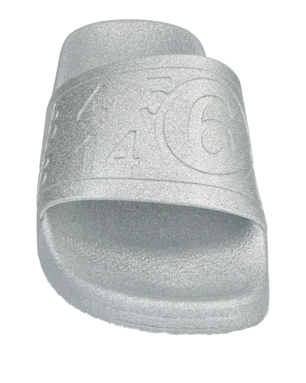 MM6 by Maison Margiela White Glittered Pool Slides