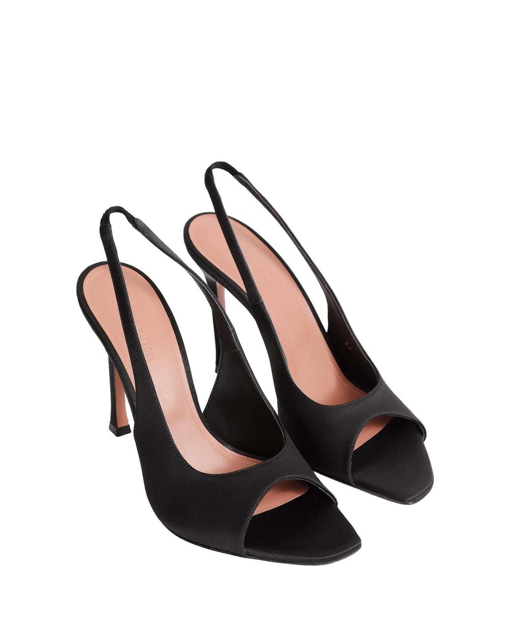 AMINA MUADDI Black Open-Toe High-Heeled Sandals
