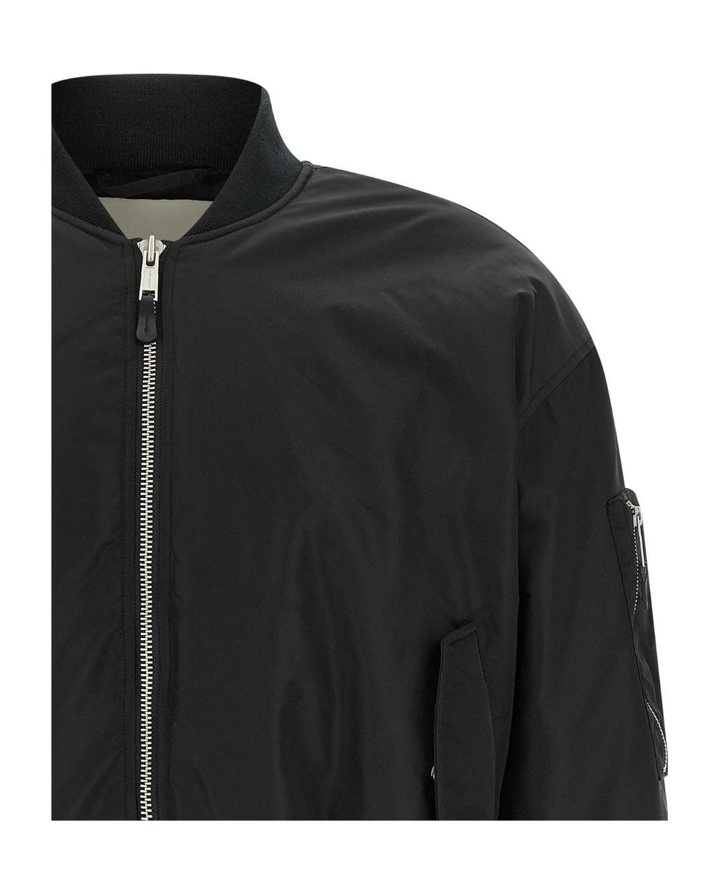 Entire studios Black Cropped Broad Bomber Jacket for men