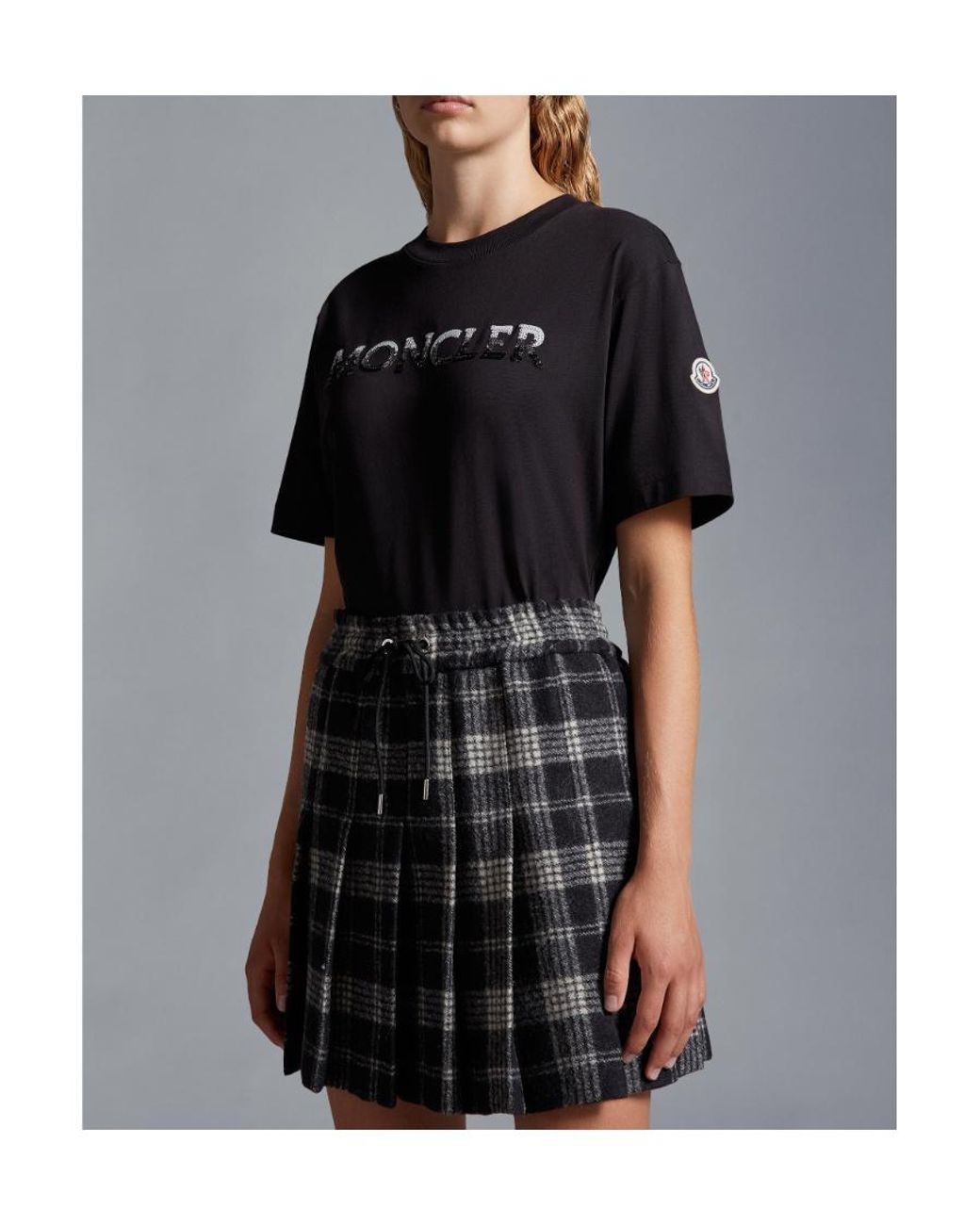 Moncler Black Logo Embellished Crewneck T-Shirt