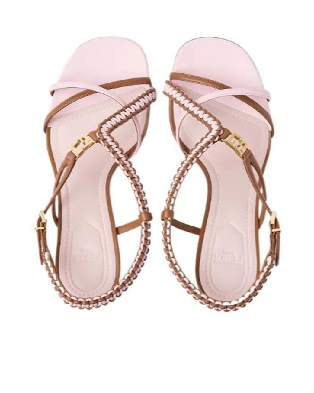 Fendi Pink 85Mm Ffold Heeled Sandals
