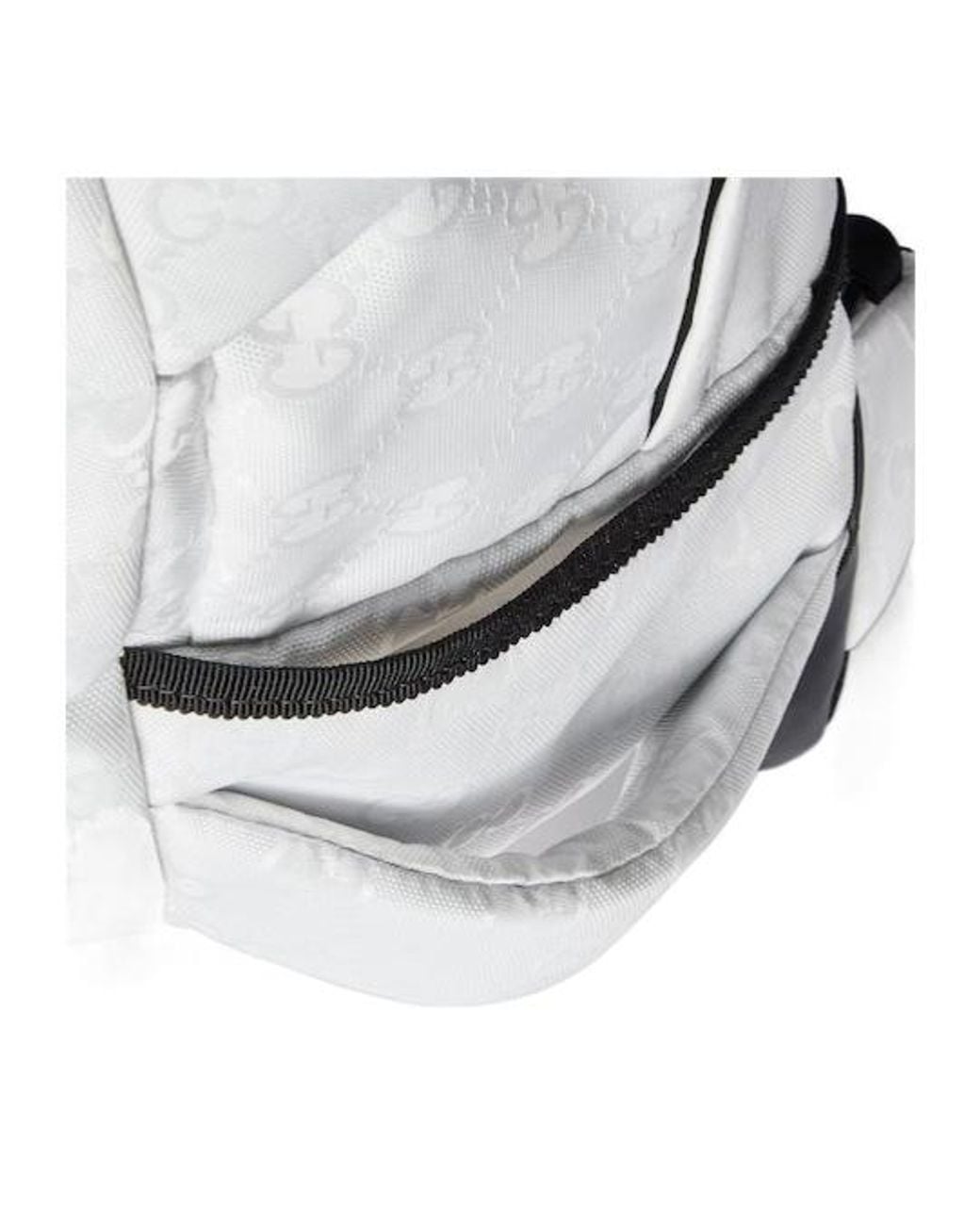 Gucci Gray Monogrammed Zipped Small Backpack for men