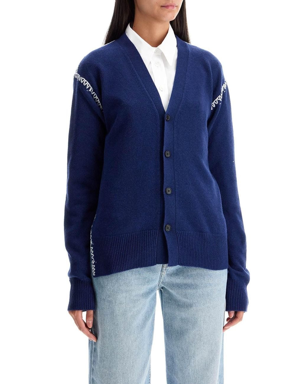 Marni Blue Button-Up Knit Cardigan