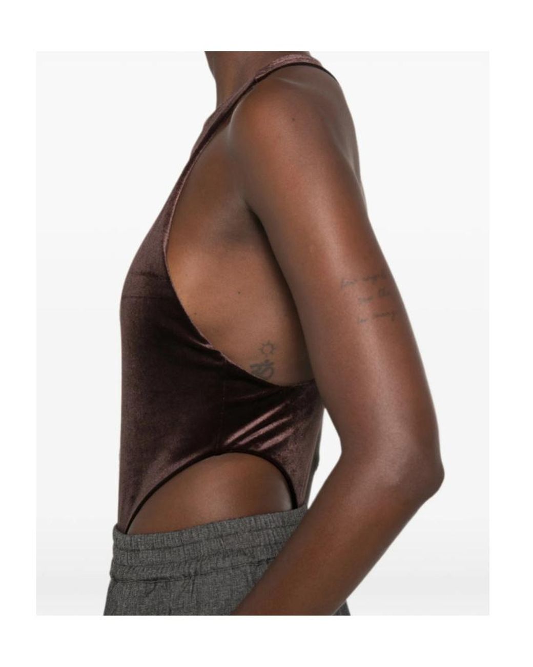 ANDAMANE Brown Fonda Halterneck Bodysuit for men