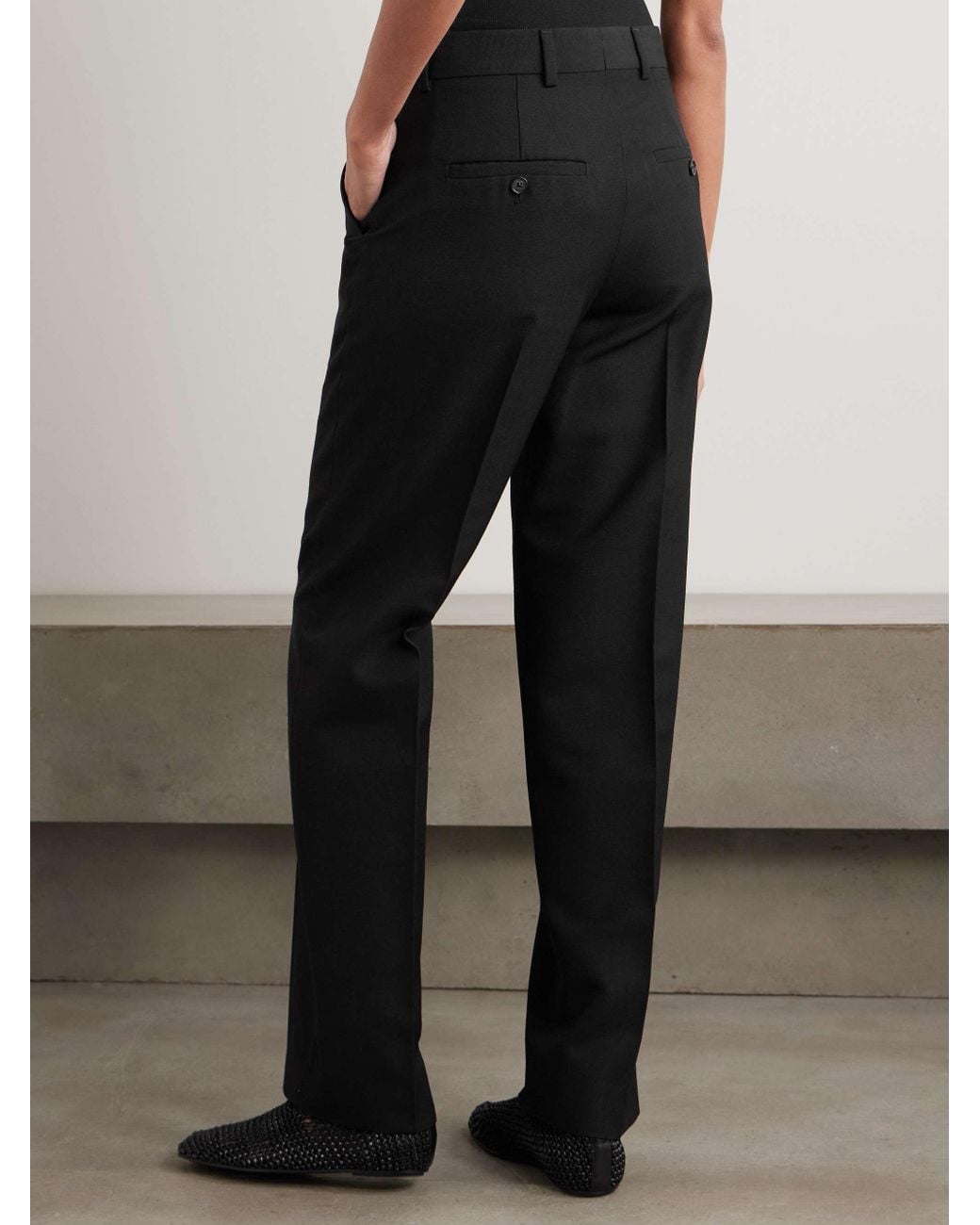 Totême Black Totême High-Waist Straight Pants