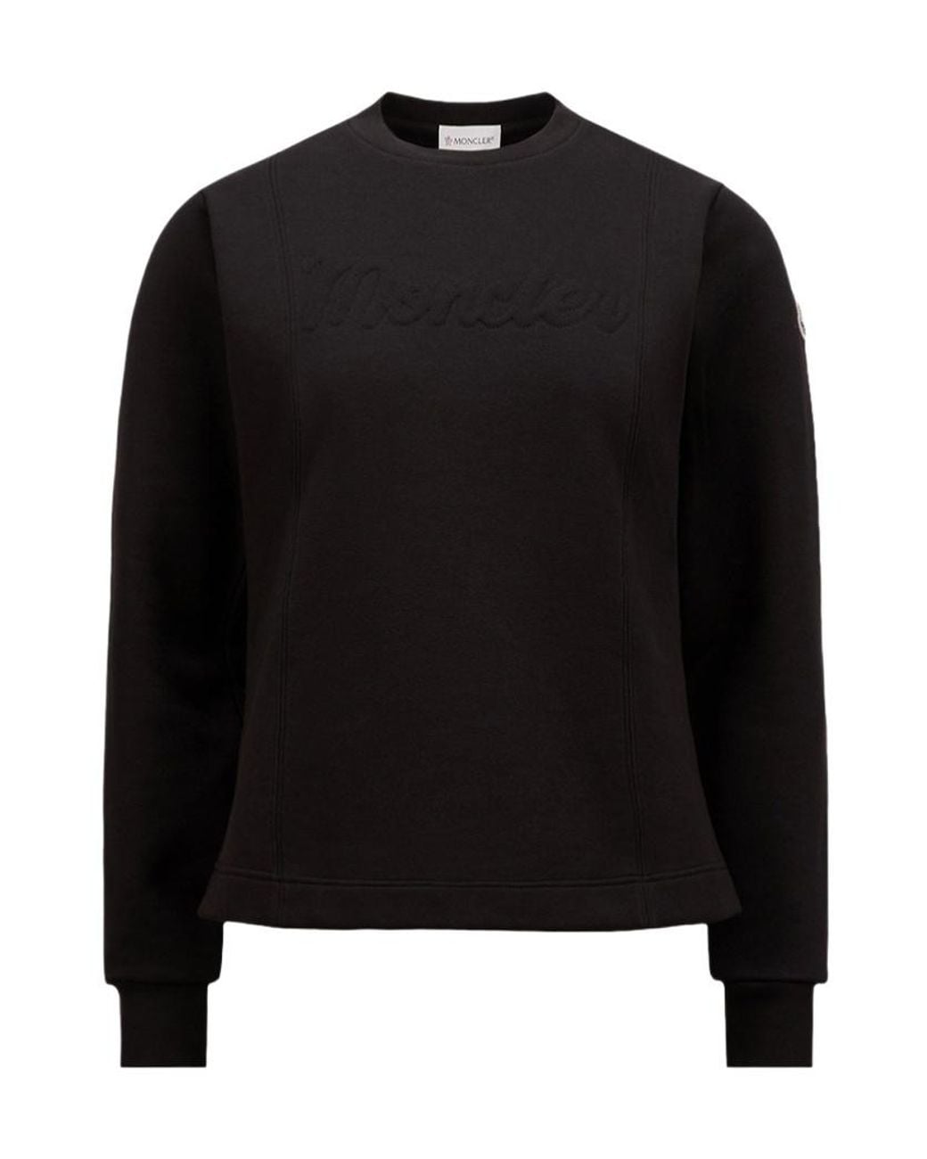 Moncler Black Logo Patch Crew Neck Sweatshirt