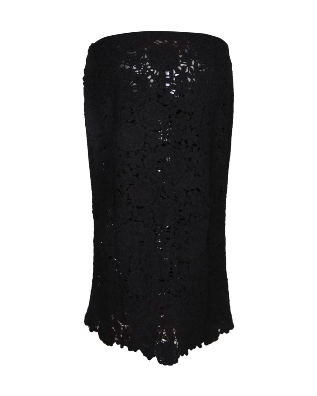 ERMANNO FIRENZE Black Floral Lace Skirt