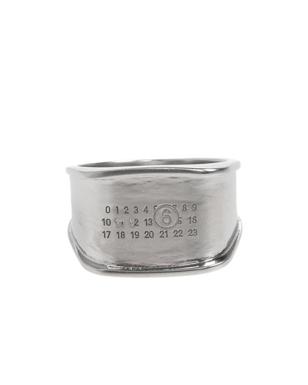 MM6 by Maison Margiela Gray Engraved Signet Ring for men