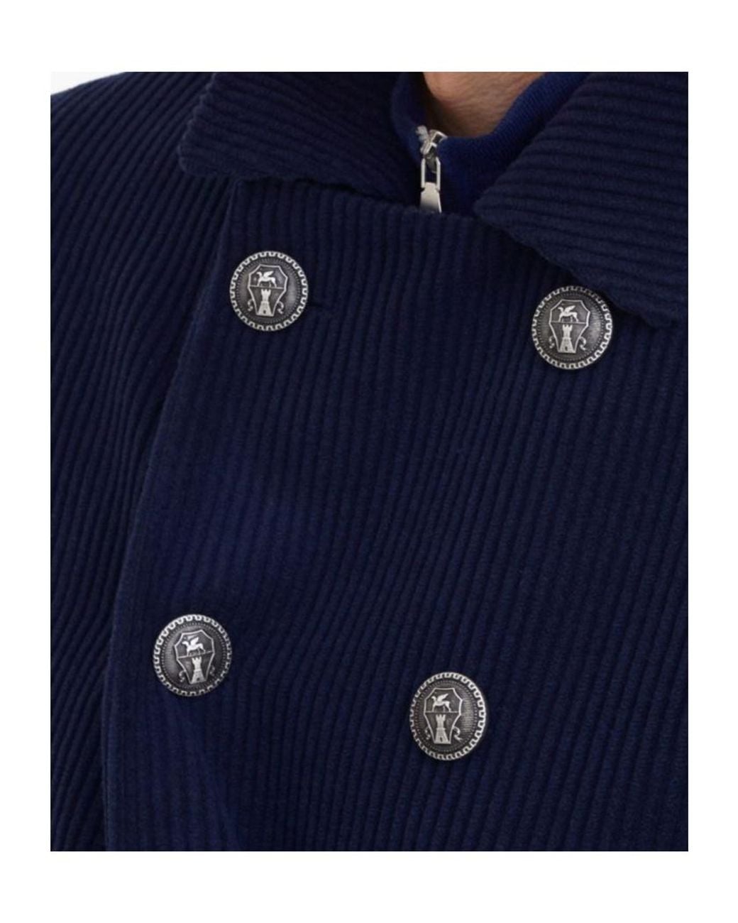 Brunello Cucinelli Blue Cashmere Suit-Type Jacket for men