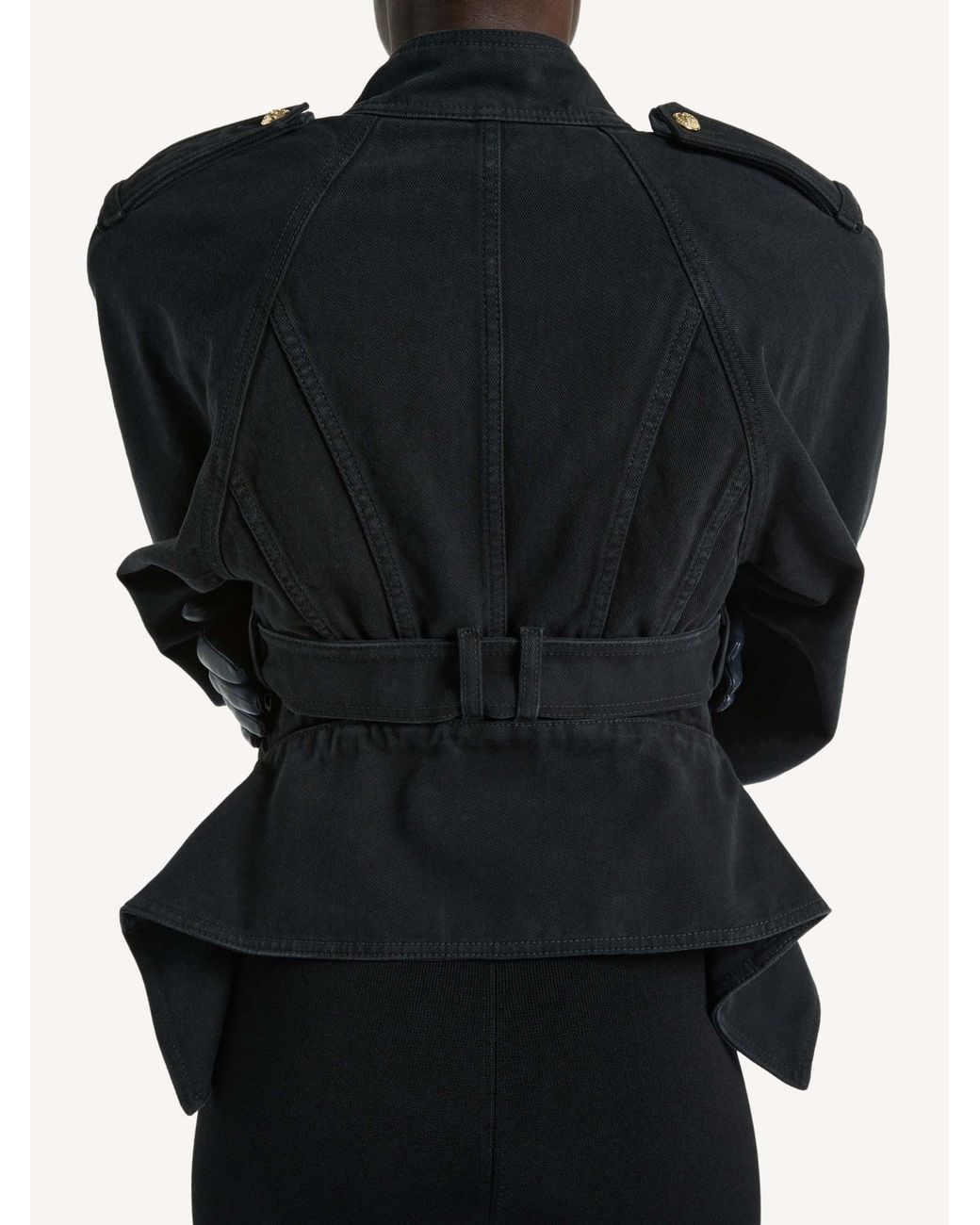 Balmain Black Denim Signature Jacket