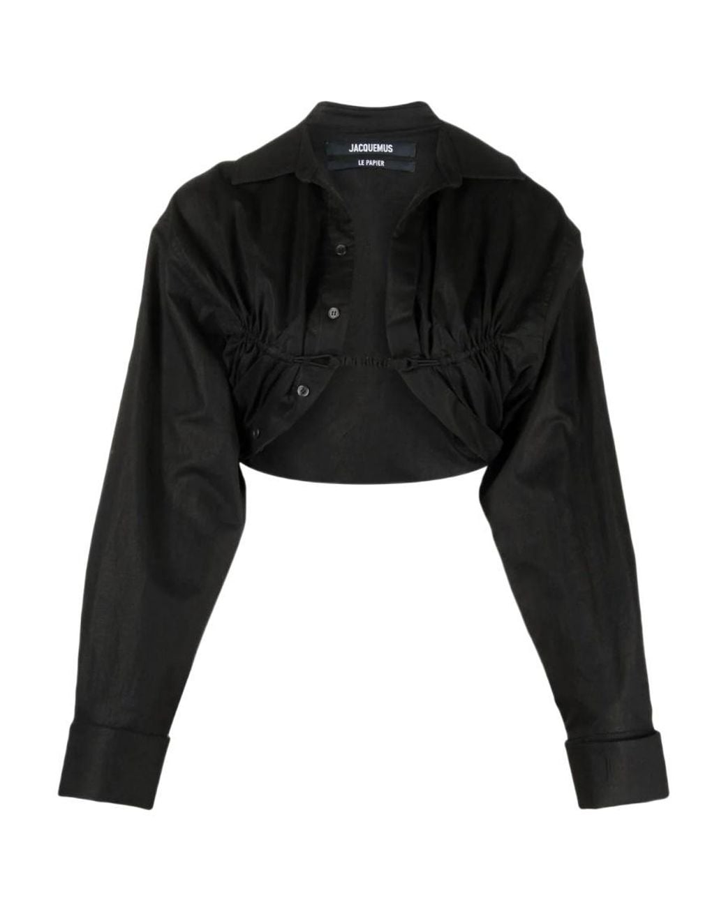 Jacquemus Black Machou Cropped Long-Sleeved Top