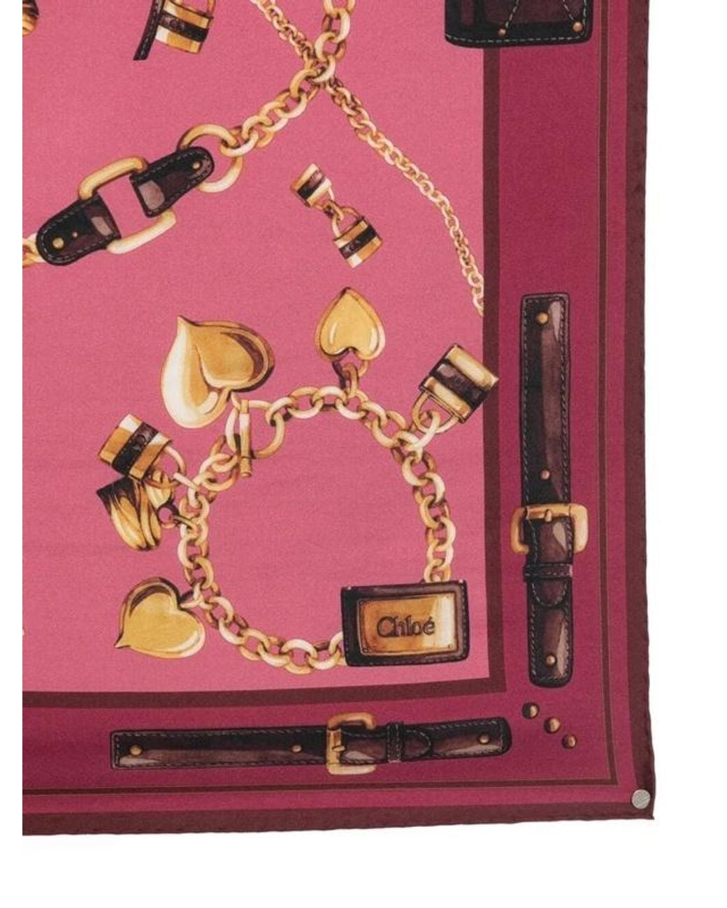 Chloé Pink Jewellery-Print Scarf