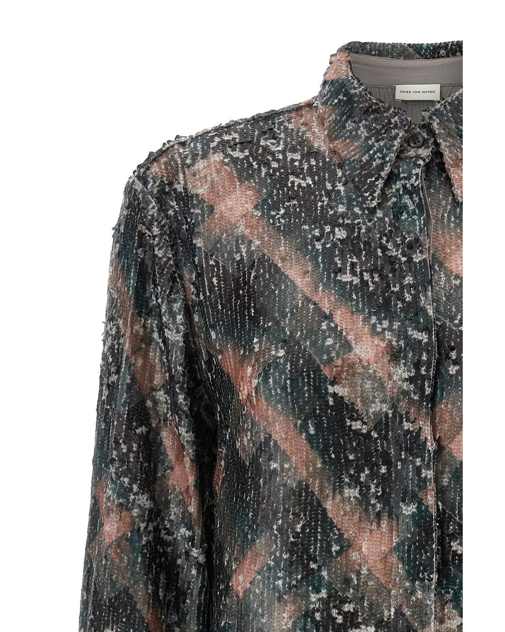 Dries Van Noten Gray Chowy Emb Shirt