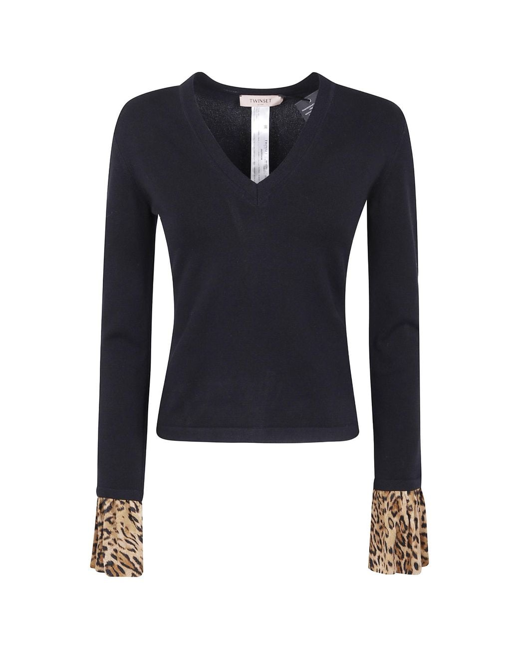 Twinset Blue Ruffled V-Neck Jumper