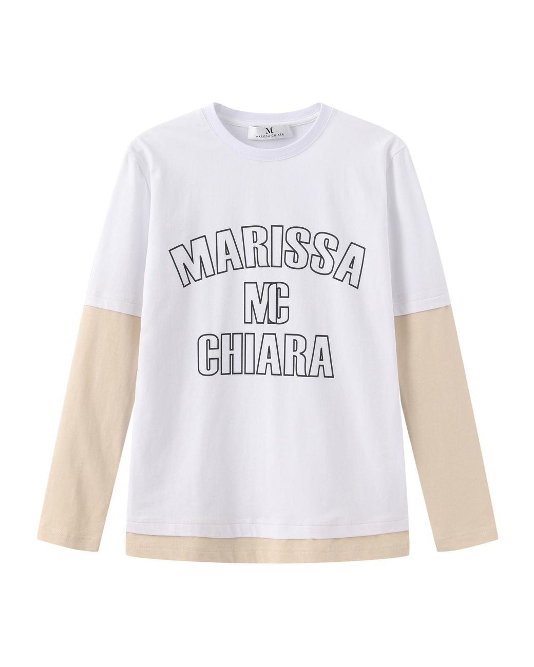 Marissa Chiara White Crew Neck T-Shirt