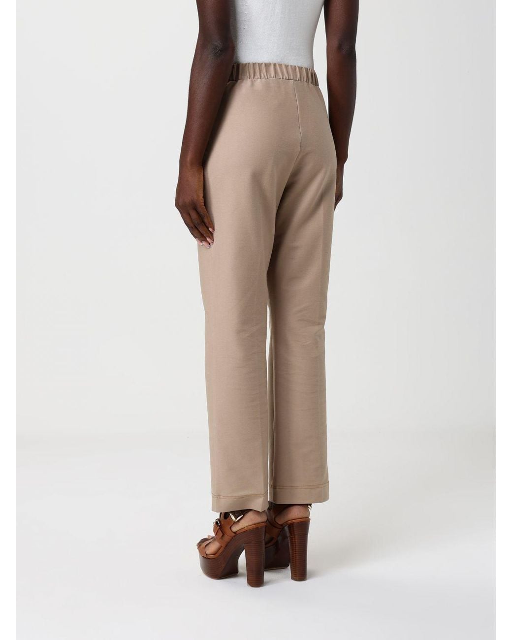 Max Mara Natural Elastic Waist Casual Pants