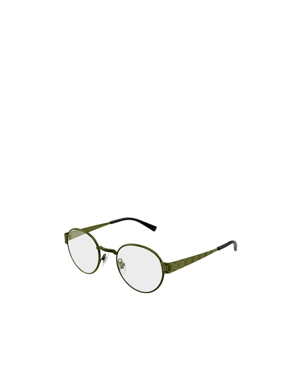 Gucci Metallic Eyewear Oval Frame Glasses for men