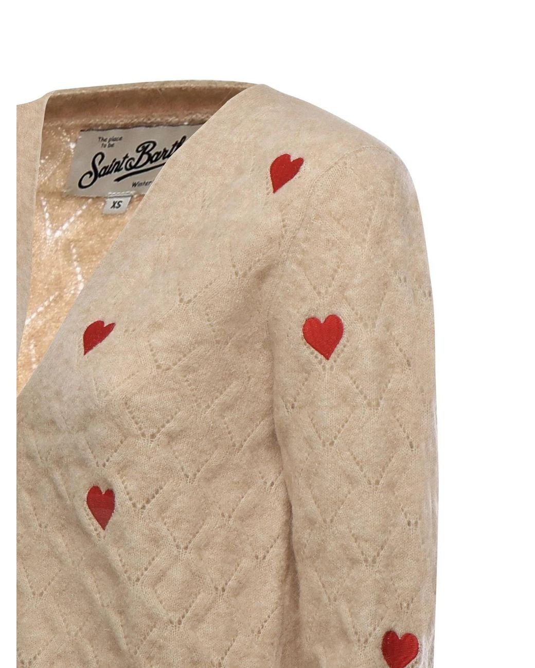 Mc2 Saint Barth Natural Long-Sleeved Knitted Cardigan