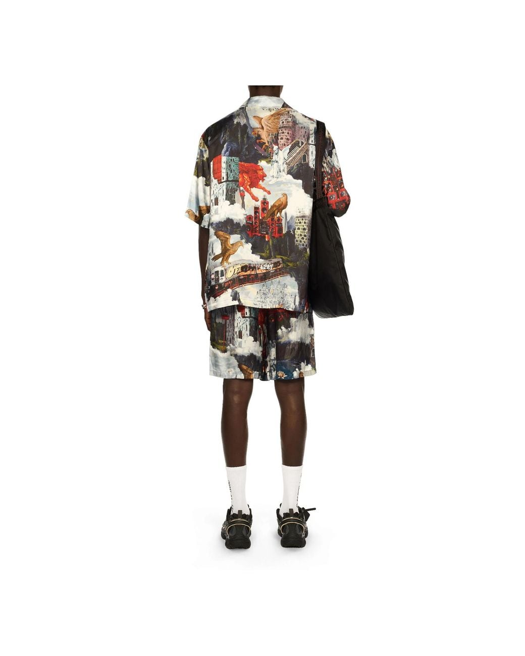 Off-White c/o Virgil Abloh Blue Patchwork Bermuda Shorts for men