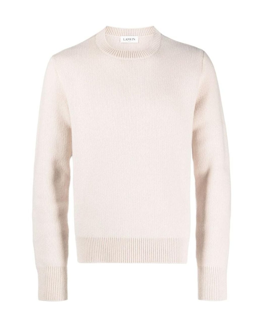Lanvin White Round-Neck And Long-Sleeved Sweater for men
