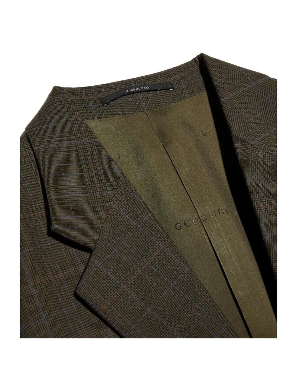 Gucci Green Prince Of Wales Wool Jacket for men
