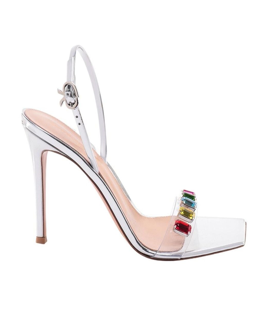 Gianvito Rossi Pink Ribbon 100Mm Crystal-Embellished Sandals