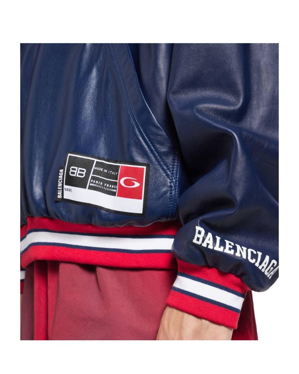 Balenciaga Blue 3B Football Polo Hoodie for men