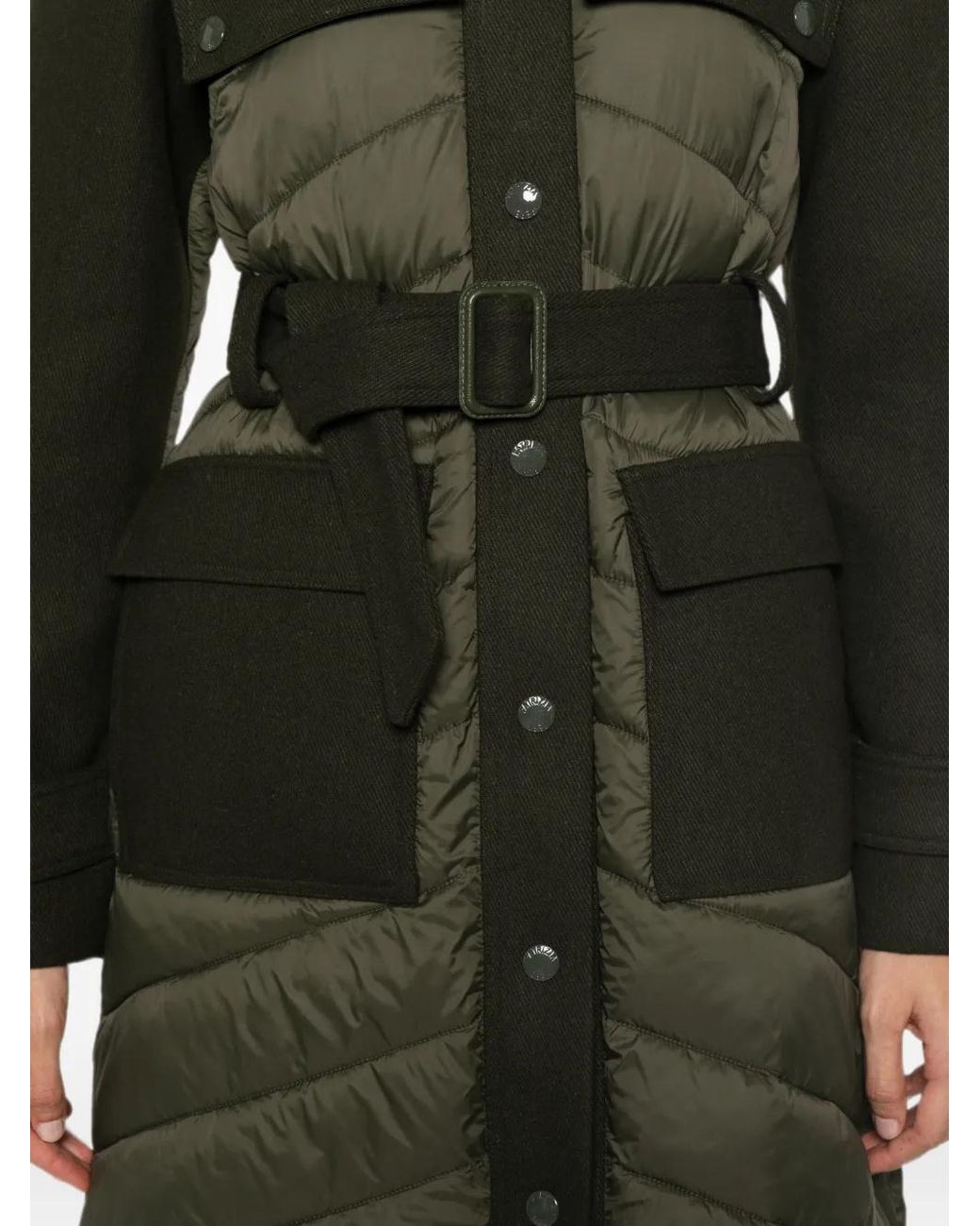 Patrizia Pepe Black Quilted Panelled Coat