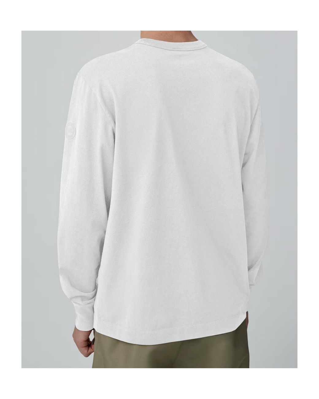 Canada Goose White Gladstone Long Sleeve T-Shirt for men