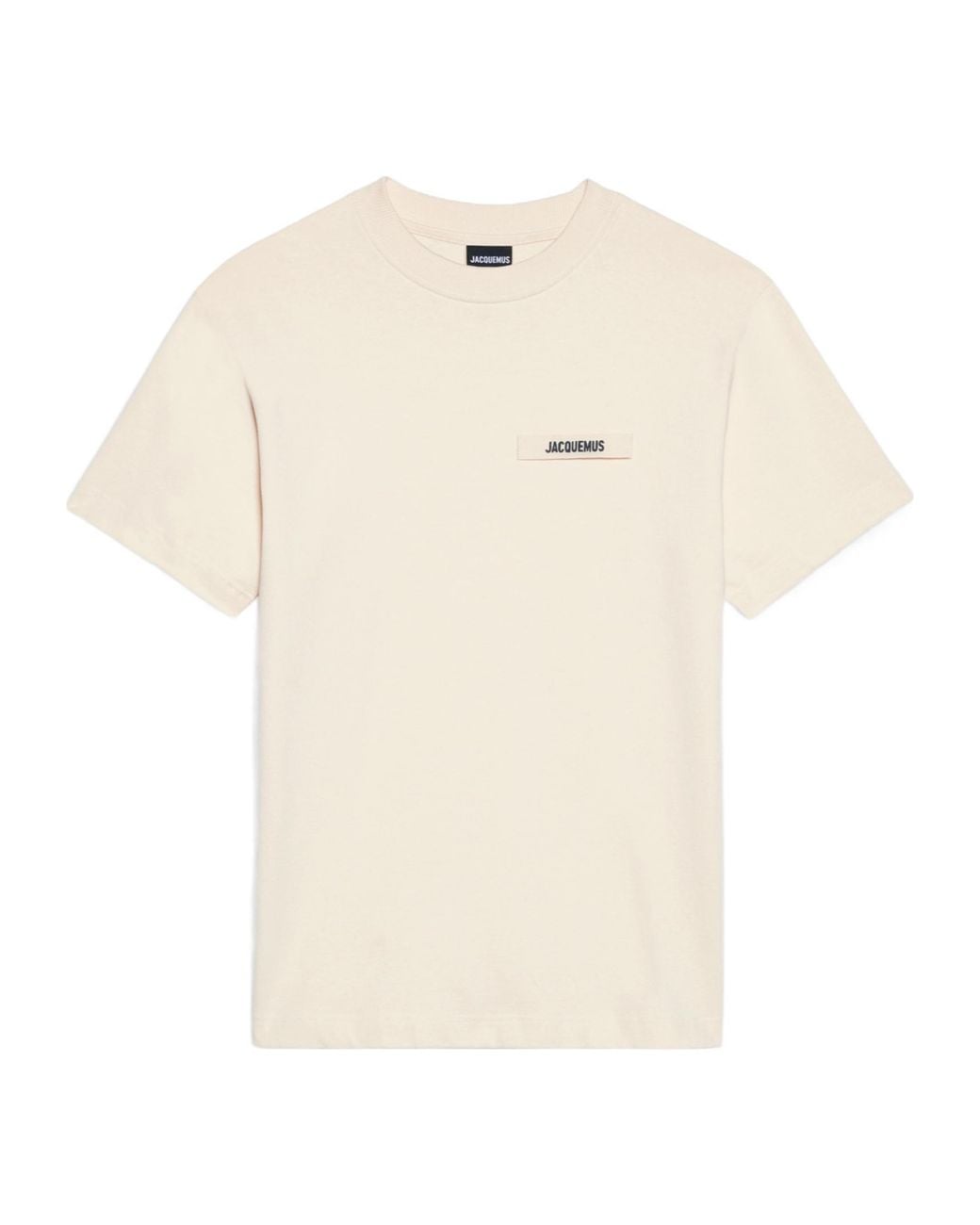 Jacquemus White Logo Patch Crewneck T-Shirt for men