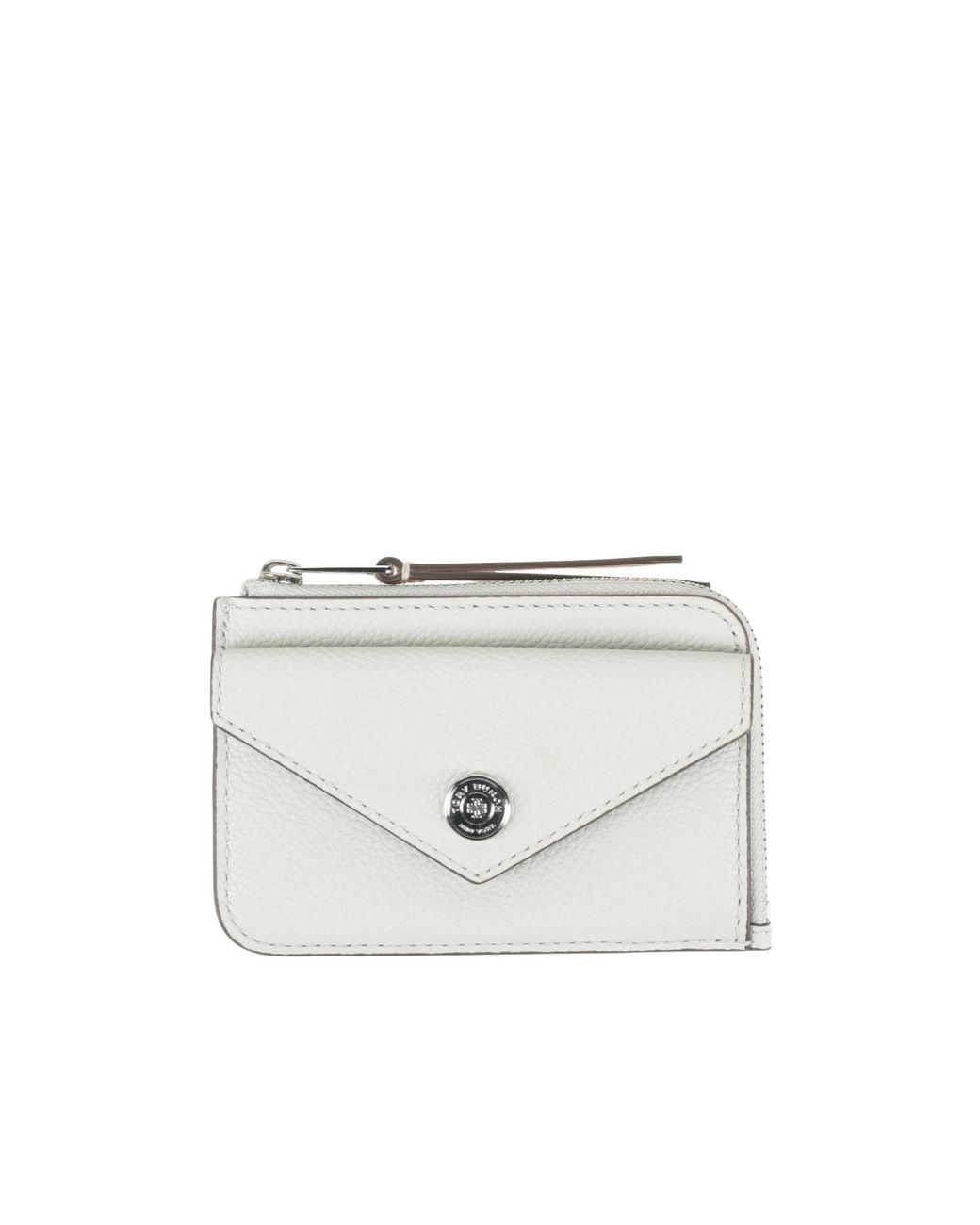 Tory Burch White Pebbled-Leather Wallets