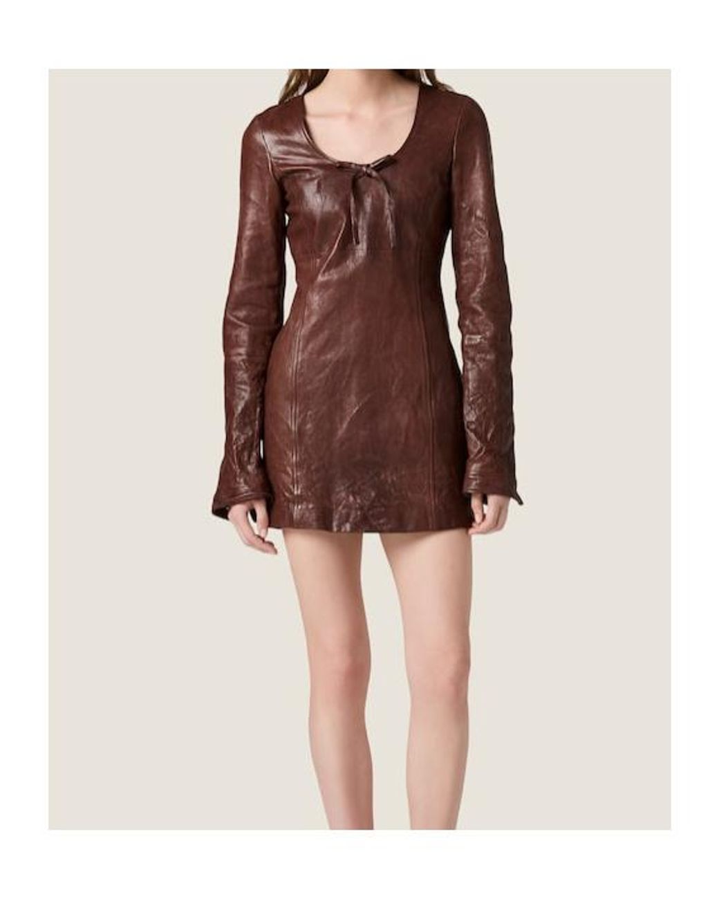 Miu Miu Brown Leather Dress