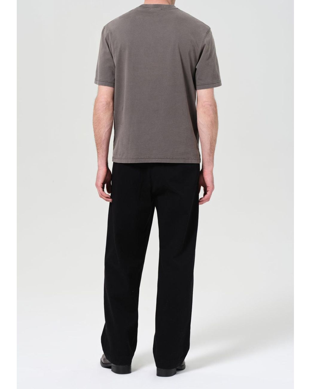 Agolde Black Pleated Wide-Leg Pants for men
