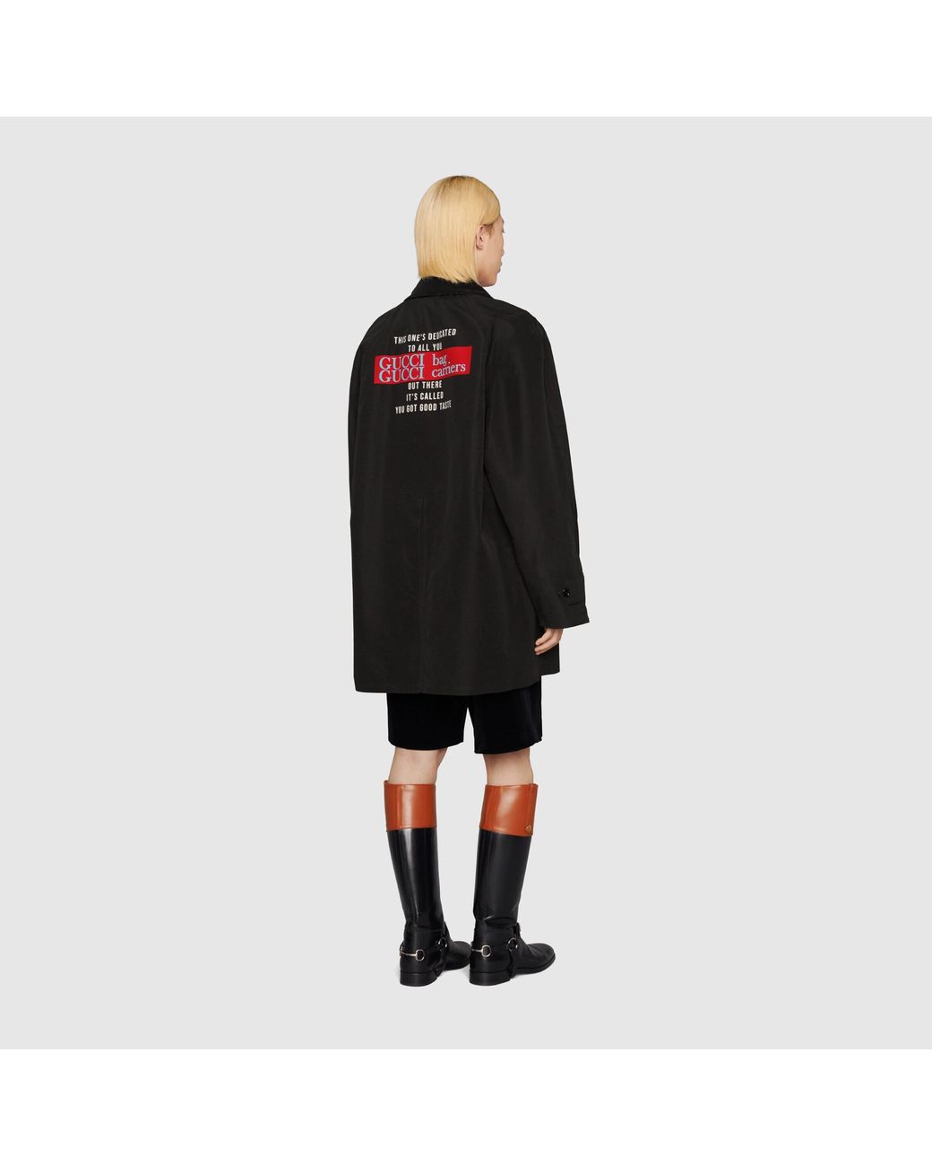 Gucci Black Cotton Lyric-Print Jacket for men