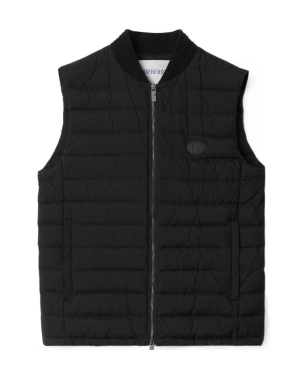 Burberry Black Logo Patch Quilted Puffer Gilet for men