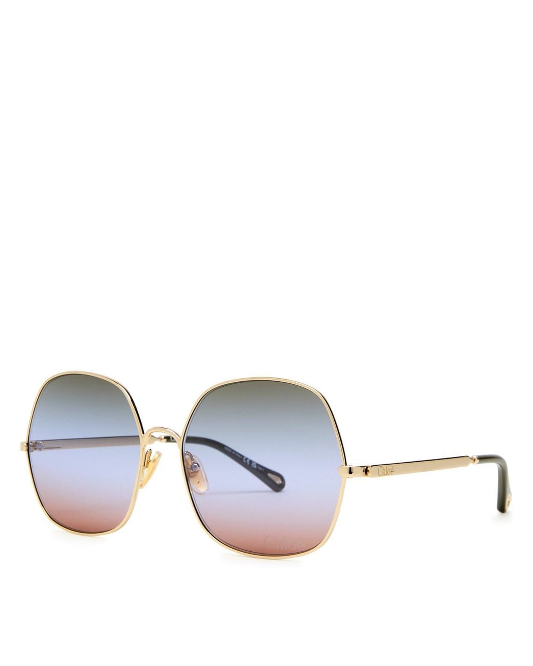 Chloé Blue Metal Square Sunglasses