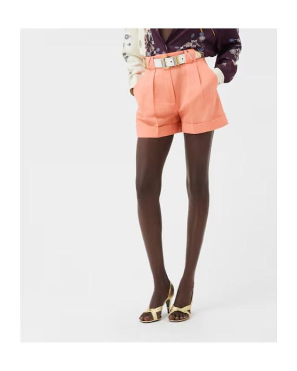 Versace Pink Pleated Cuffed Shorts
