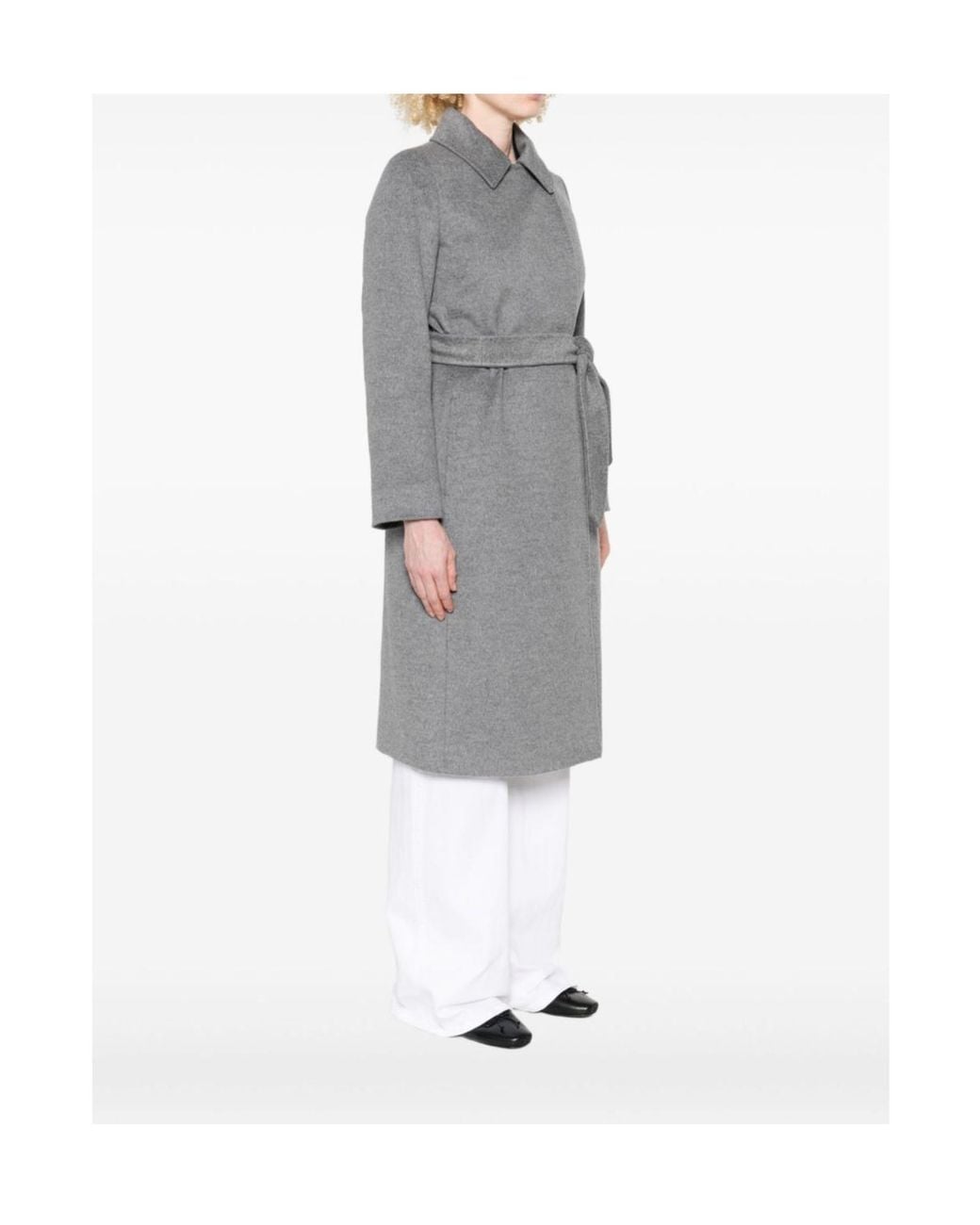 Max Mara Gray Studio Bcollag Belted Coat