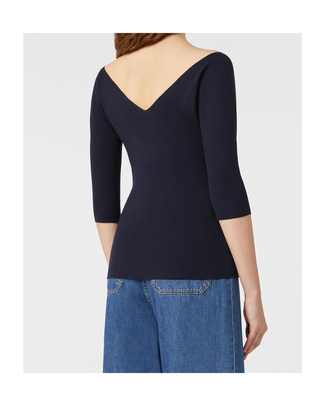 Weekend by Maxmara Blue Viscose Yarn Sweater