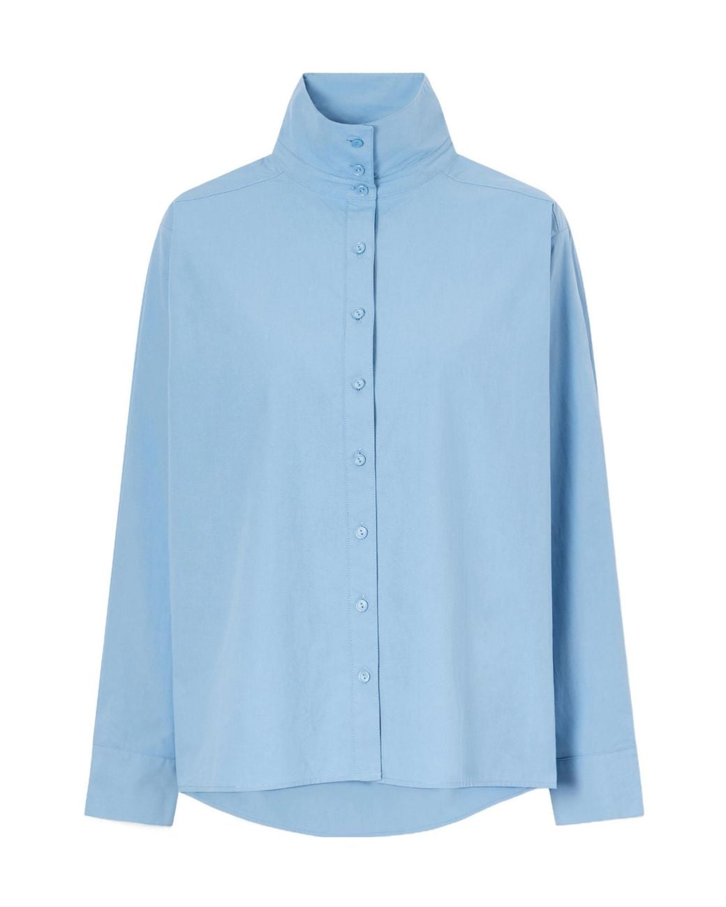 Still Here Blue Madison Cotton-Poplin Shirt