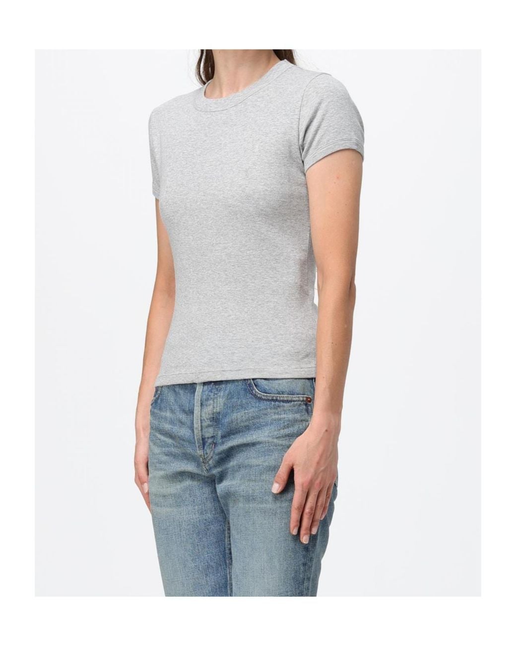 Saint Laurent Gray Cassandre Crewneck T-Shirt