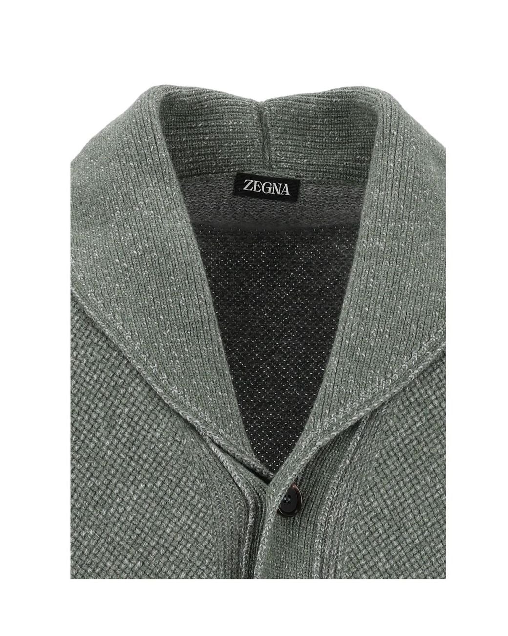 Zegna Gray Light And Mélange Cashmere And Wool Jacket for men