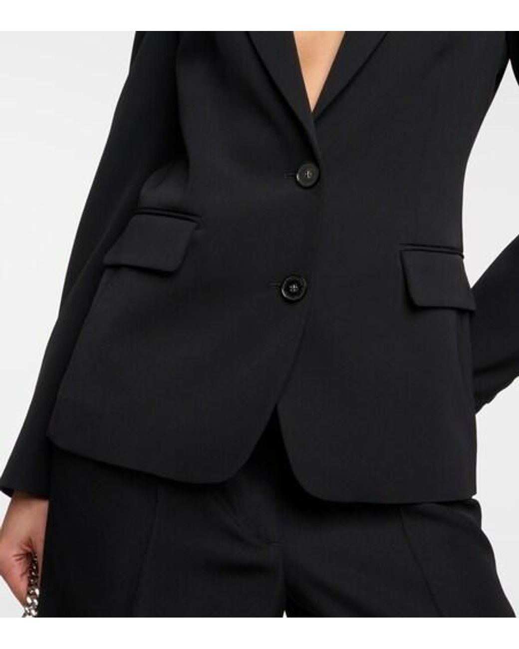 Stella McCartney Black Single-Breasted Wool Blend Blazer