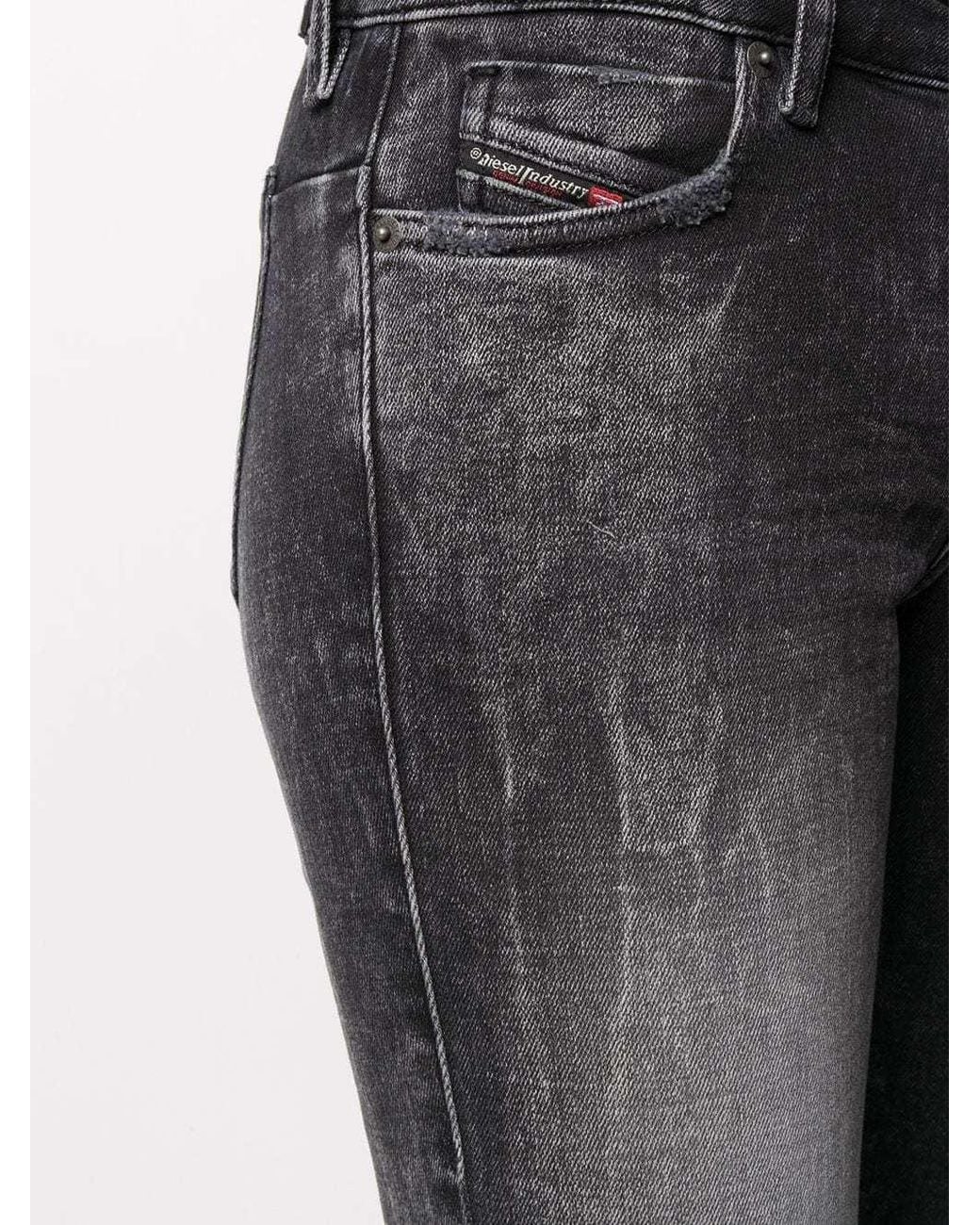 DIESEL Gray D-Jevel Ankle Zip Jeans