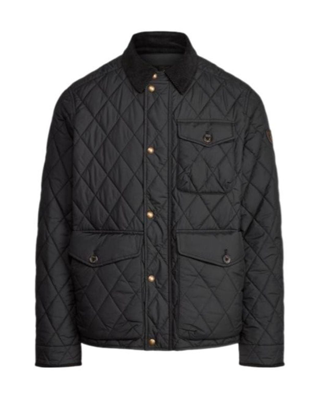 Polo Ralph Lauren Black Diamond-Quilt Button-Fastening Jacket for men