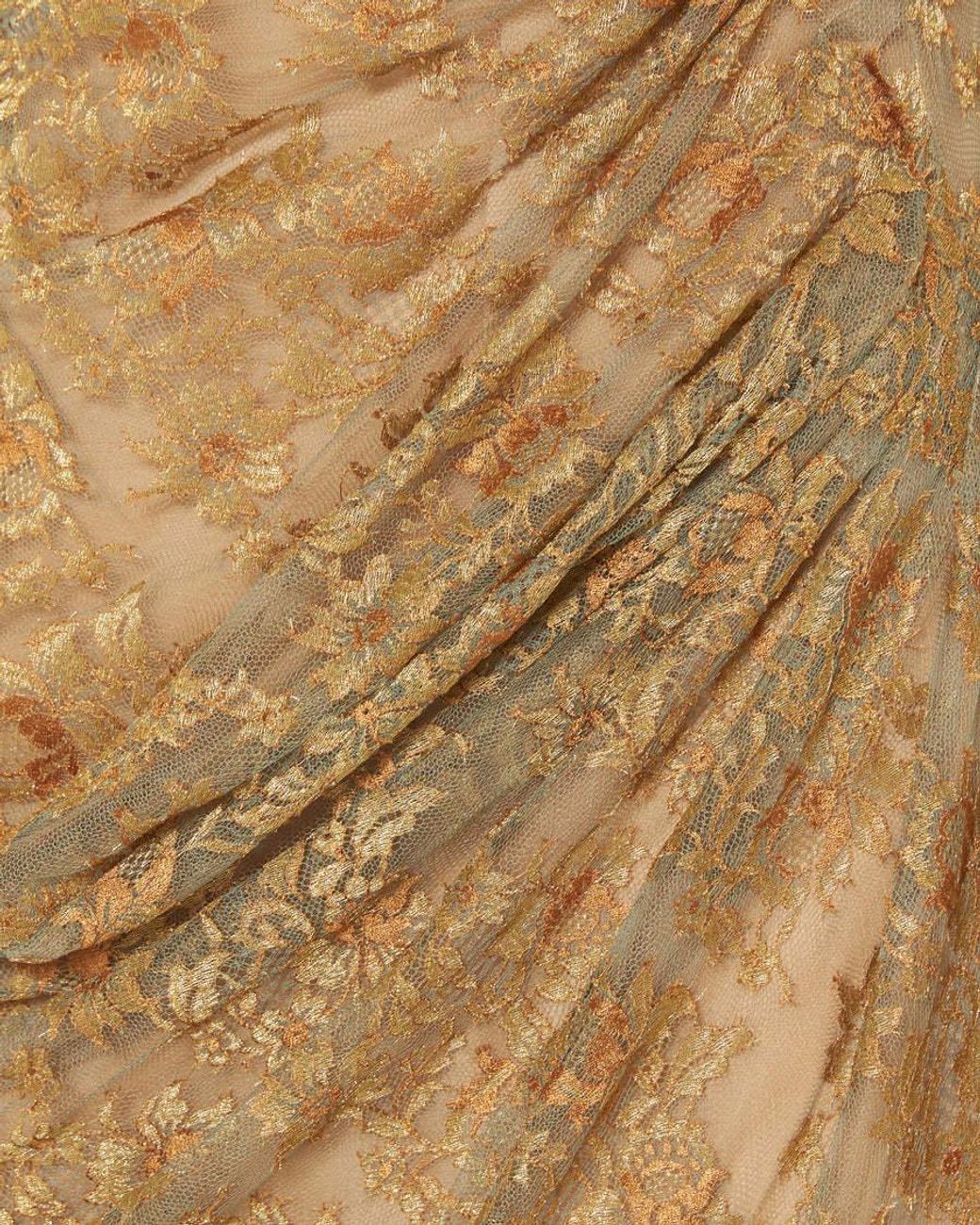 Valentino Natural Lace Long-Sleeve Dress